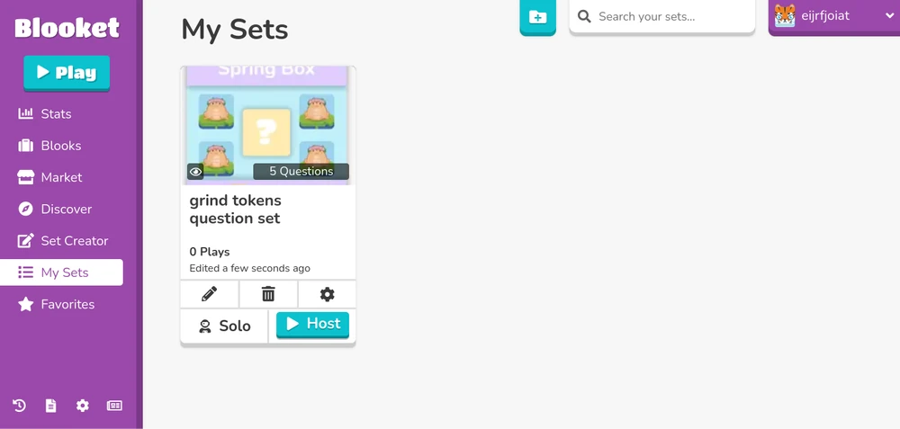 Dashboard 1 Blooket dashboard